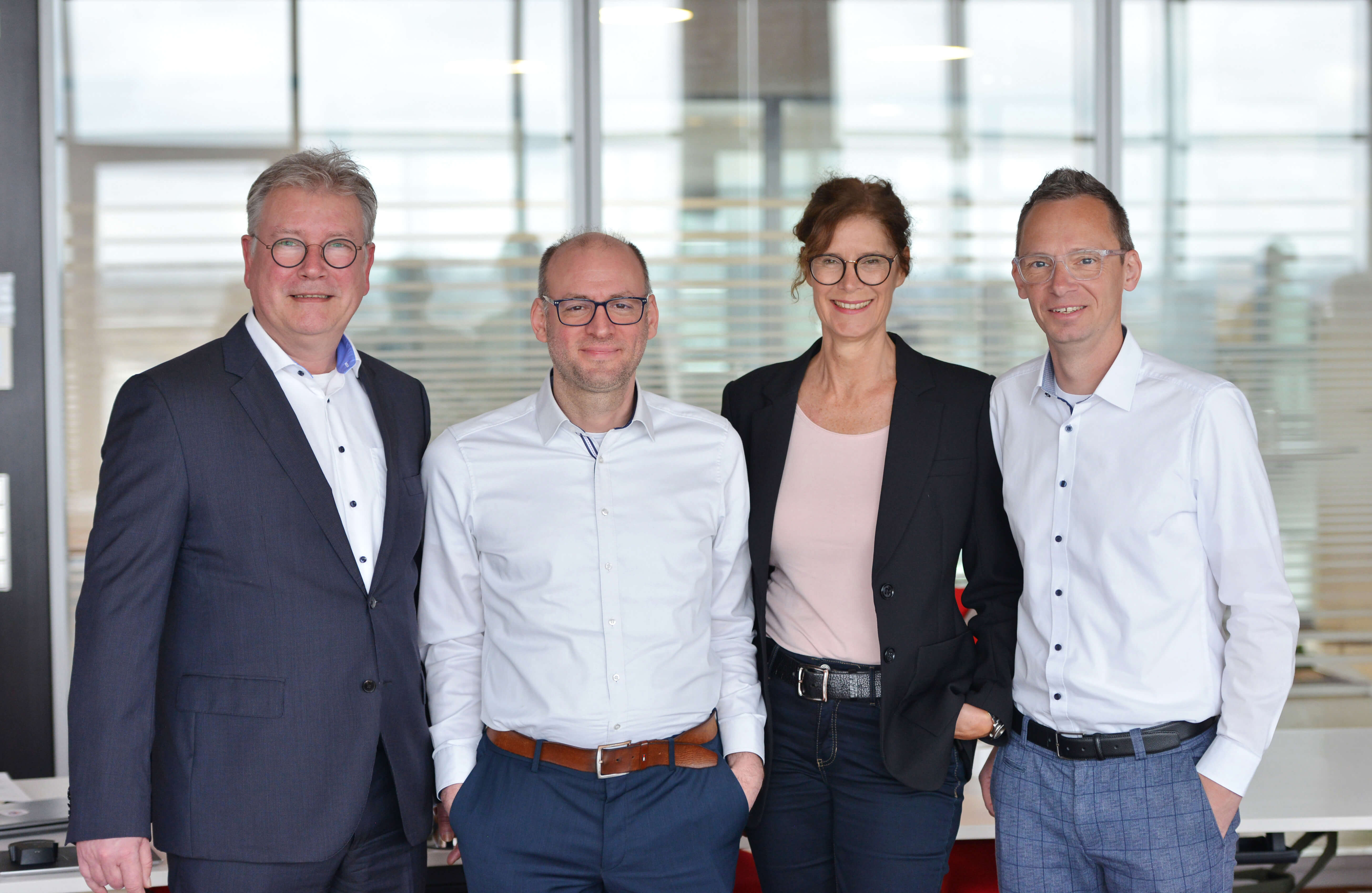 Grünenthal-Stiftung-Team: Tom Hermes, Dr. Stephan Frings, Susanne Schmitt-Degenhardt, Patrick Thevis