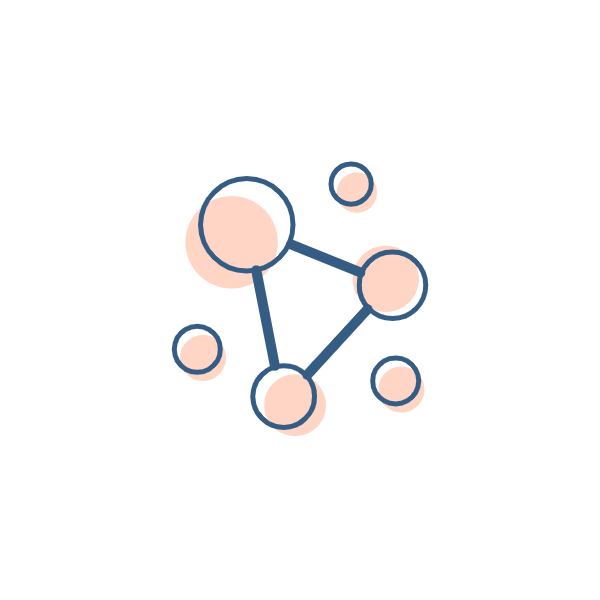 Netzwerk-Symbol für Peer-to-Peer-Beratung