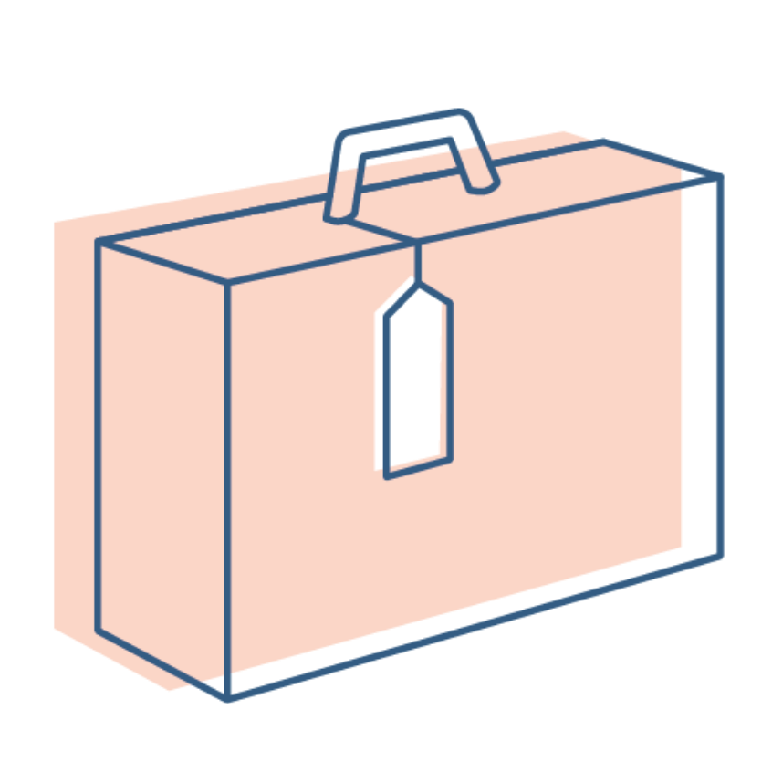 Eine Illustration, die einen gepackten Koffer zeigt. 