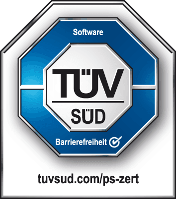 TÜV Süd Prüfzeichen für Barrierefreiheit