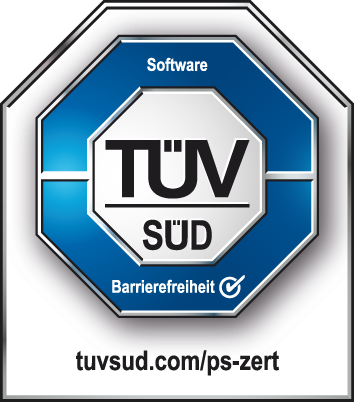 TÜV Süd Prüfzeichen für Barrierefreiheit
